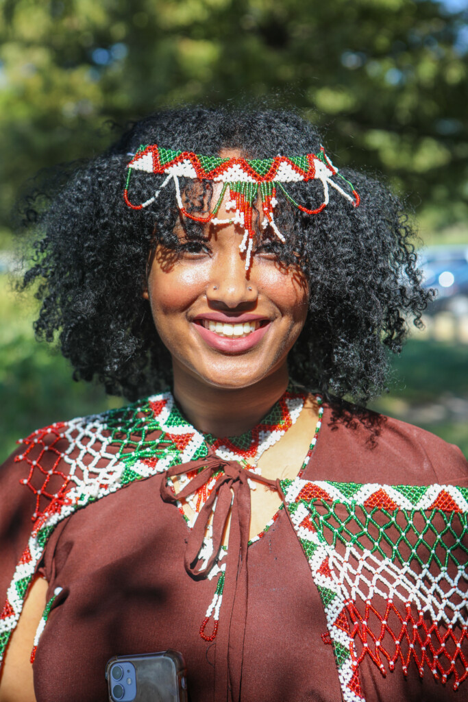 A young member of the community with her Adaa outfit from Arsi and a big smile :)